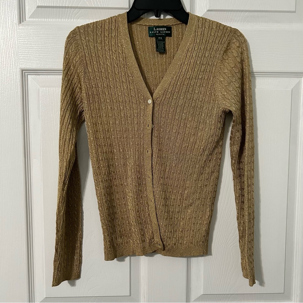 Ralph Lauren Gold Knit Cardigan